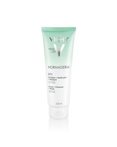 VICHY NORMADERM 3u1 piling, maska i krema za čišćenje lica za masnu kožu, 125 ml