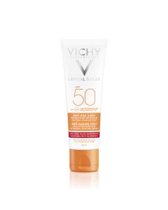 Vichy CAPITAL SOLEIL Krema za zaštitu od sunca s anti-age efektom SPF 50 visoka zaštita