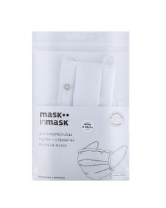 Maska 4 filtera, višekratna, platnena maska sa džepom za filter gratis - BIJELA