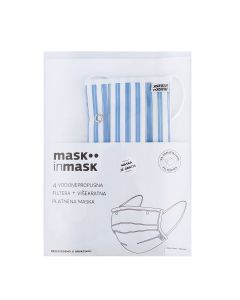 Maska 4 filtera, višekratna, platnena maska sa džepom za filter gratis - PRUGASTA