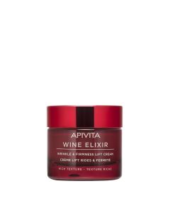 Apivita Wine Elixir bogata krema za učvršćivanje kože lica za suhu kožu. Apivita anti-age krema koja smanjuje znakove umora kože.