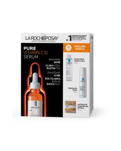 La Roche-Posay PURE VITAMIN C10 SERUM Koncentrat protiv bora za blistavost, 30 ml + PHYSIOLOGICAL Micelarna voda za uklanjanje šminke i čišćenje osjetljive kože, 50 ml + EAU THERMALE Termalna voda za osjetljivu kožu, 50 ml + ANTHELIOS UVMUNE 400 Hidratant