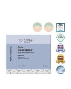 Advanced Nutrition Programme Skin Clear Biome 60 kapsula - suplement nove generacije uspostavlja ravnotežu između zdravih crijeva i zdrave kože.