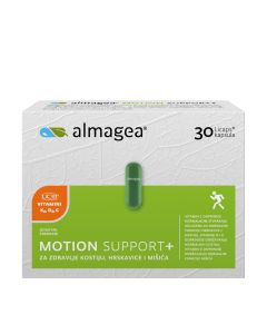 Almagea Motion Support+ 30 kapsula - namijenjen je aktivnim sportašima, rekreativcima te svima koji žele doprinijeti očuvanju zdravlja lokomotornog sustava.