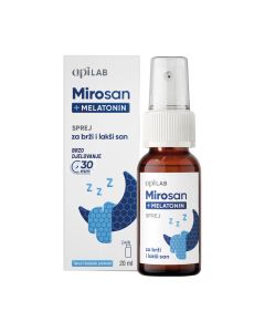 ApiLab MIROSAN sprej Melatonin 20 ml - melatonin doprinosi skraćenju vremena potrebnog da zaspite, koristan učinak postiže se uzimanjem 1 mg melatonina kratko prije spavanja.