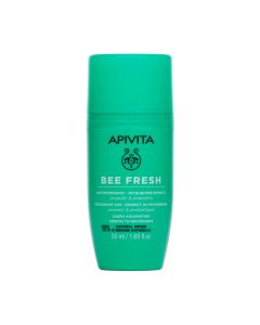 Apivita BEE FRESH deo roll on 50 ml - Nudi 24-satnu zaštitu. Smanjuje stvaranje tjelesnog mirisa. Štiti i poštuje mikrobiom kože. Omogućuje disanje kože. Prikladna njega za osjetljivu kožu i kožu koja je postala osjetljiva uklanjanjem dlačica. 