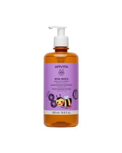 Apivita Dječji šampon za kosu borovnica & med 500 ml - Dječji šampon za kosu od borovnica i meda - bez suza - prikladan za djecu 2+. Nježno čisti s blagim prirodnim sastojcima. Hidratizira s medom timijana i maslinovim uljem.