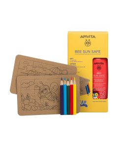 Apivita POKLON SET ZA DJECU (SPREJ SPF50 za djecu >1g + puzzle + bojice) SPF 50 - Sprej za djecu i dojenčad iznad navršene 1 godine koji štiti osjetljivu dječju kožu. 