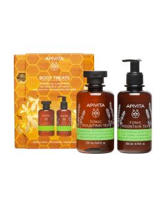 Apivita 2024 set Tonic Mountain Tree gel za tuširanje i mlijeko - Tonirajući set za tuširanje i njegu tijela, inspiriran aromaterapijom čisti, štiti i revitalizira kožu.