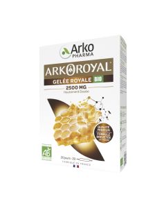 Arkopharma Arkoroyal Matična mliječ 2500 mg BIO 20 ampula - prirodno rješenje na bazi organske matične mliječi, posebno je prikladna tijekom zimskog razdoblja.