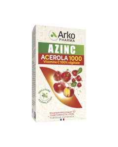 Arkopharma Azinc Acerola 1000 30 tableta za žvakanje - vitamin C dolazi iz acerola bobica prirodna podrijetla zbog čega se bolje apsorbira u tijelu.