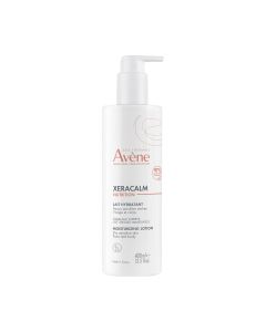 Avène XERACALM NUTRITION hidrirajuće mlijeko 400 ml - pomaže u obnovi kože i umiruje osjećaj zategnutosti. Bijelo narančasta boca s pumpicom na bijeloj pozadini.