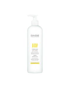 BABÉ Hydra-Calm Gel za kupanje 500 ml - za svakodnevnu upotrebu posebno je formuliran za nježno čišćenje najosjetljivije i najnježnije kože. Bijelo žuta boca s pumpicom na bijeloj pozadini.