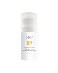 BABÉ Roll-on Antiprespirant Deodorant 50 ml - ako vaša koža treba dodatnu dugotrajnu dnevnu zaštitu, ovaj deodorant djeluje kao dezodorans i kao antiperspirant. Bijelo narančasta bočica proizvoda na bijeloj pozadini.