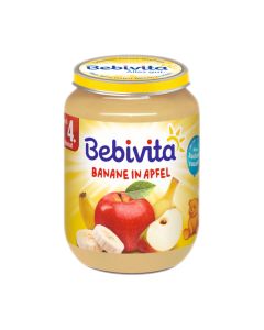 Bebivita Voćna kašica s jabukom i bananom 190 g - fina i zdrava kombinacija prirodnog voća koja pruža idealan međuobrok za bebe, ova voćna kašica za bebe će odgovarati svakoj bebi.