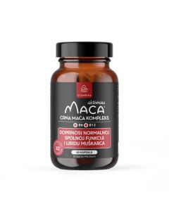 Bioandina crna maca kapsule za doprinos normalnoj funkciji i libidu muškaraca, dodatak je prehrani za muškarce s vitaminom B12 i B6