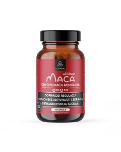 bioandina crvena maca kompleks sa b6 i b12 vitaminima koji doprinose regulaciji hormonske aktivnosti i zdravlju reproduktivnog sustava 