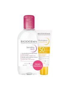 Bioderma Photoderm Aquafluid bezbojni SPF50+ 40 ml i Sensibio H2O 250 ml SET - zaštita za lice od sunca i micelarna voda za čišćenje lica.