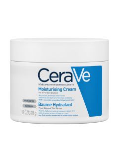 CeraVe Hidratantna krema za suhu do vrlo suhu kožu, 340 ml - sadržava tri esencijalna ceramida i hijaluronsku kiselinu za učinkovitu hidraciju kože i obnovu njezine zaštitne barijere.