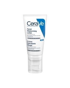 CeraVe Hidratantna njega za lice za normalnu do suhu kožu, 52 ml - ultra lagana formula hidratizira kožu i pomaže u zaštiti kožne barijere. Bijelo plava tuba proizvoda na bijeloj pozadini.