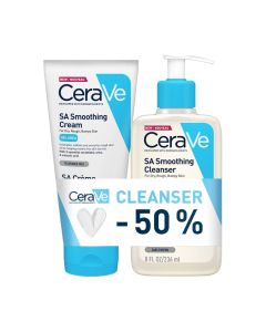 CeraVe SA Smoothing krema 177 ml + SA Smoothing Cleanser gel za suhu i grubu kožu 236 ml