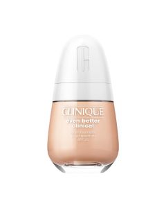 CLINIQUE EVEN BETTER CLINICAL SPF20 30 ml - tekući puder koji pruža 24 sata hidratacije i postojanost. Prekriva potpuno sa satensko-mat završnim izgledom kože. Vidljivo smanjuje tamne mrlje i ujednačuje ton kože. Bijelo smeđa bočica na bijeloj poazadini.