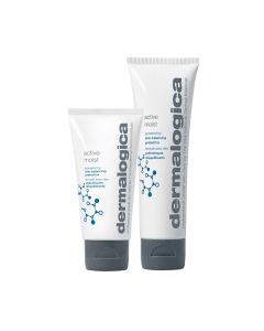 Dermalogica Active Moist 2.0 - lagana i hidratantna krema. Proizvodi na bijeloj pozadini. Volumen od 50 ml i 100 ml.