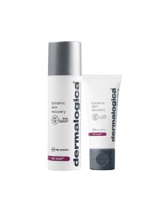 Dermalogica Dynamic Skin Recovery SPF50 - krema nove generacije je nježni emolijens podatne teksture sa zaštitnim faktorom 50. Verzije proizvoda - 12 ml ili 50 ml ili 100 ml. Proizvod u bočici sa sivim čepom i proizvod u tubi sa sivim čepom na bijeloj poz