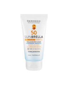 DERMEDIC SUNBRELLA BABY krema za sunčanje SPF50 za djecu i bebe od prvog mjeseca života 50 ml - činkovito štiti dječje lice od štetnog djelovanja UVA i UVB zračenja - kompleks mineralnih filtera.