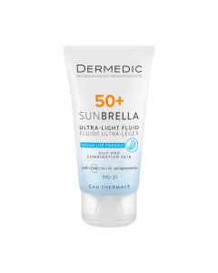 DERMEDIC SUNBRELLA Izuzetno lagani fluid za masnu i mješovitu kožu SPF 50+ 40 ml - kombinira nježnu teksturu na bazi vode s vrlo visokom razinom zaštite od cijelog spektra sunčevih zraka.