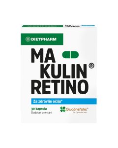 Dietpharm Makulin Retino A30 kapsule - Dodatak prehrani sa snažnom kombinacijom luteina, zeaksantina, rutina, aktivnog folata i vitamina B1.