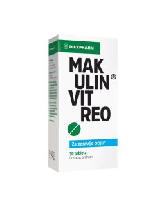 Dietpharm Makulin Vitreo A30 tablete - Dodatak prehrani je za zdravlje očiju s hijaluronskom kiselinom, ekstraktom sjemenki grožđa, hesperidinom i L-lizinom.