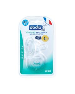 Dodie Silikonski ravni sisači + Anti-colic  0-6 mj, 2 kom