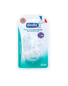 Dodie Silikonski ravni sisači + Anti-colic +6 mj, 2 kom