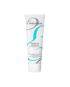 Embryolisse Filaderme Emulsion 75 ml - zaštitna hranjiva emulzija za suhu do vrlo suhu, čak i osjetljivu kožu lica. Osjećaj nelagode nestaje ostavljajući kožu umirenom. Bijelo plava tuba na bijeloj pozadini.