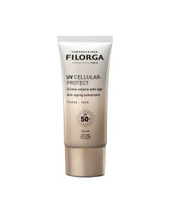 Filorga UV CELLULAR-PROTECT anti-age krema za lice SPF50+ 40 ml - sa zaštitom od sunca protiv starenja, dizajnirana da djeluje na 4 znaka fotostarenja.