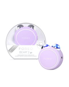 FOREO BEAR 2 go Lavender kompaktni putni uređaj za mikrostrujno toniranje lica - Značajno poboljšava izgled finih linija, bora i opuštene kože.