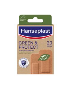 Hansaplast Flasteri Green & Protect 20/2 48795 - iznimno čvrsto prianjanju te su vodootporni i izdržljivi. Neljepljiv jastučić za ranu ublažuje i štiti ranu.