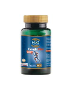 HUG YOUR LIFE Bonelin Flex 60 kapsula - za održavanje normalne funkcije zglobova, hrskavice i kostiju, primjeren i za vegetarijance s obzirom da sadrži sastojke koji nisu životinjskog porijekla.