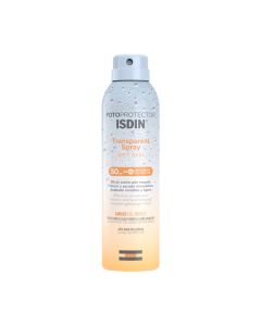 ISDIN Fotoprotect Transparent Spray Wet Skin SPF50 250 ml - zaštita od sunca za tijelo u prozirnom osvježavajućem spreju s trenutnim upijanjem.