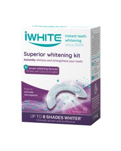 iWHITE Superior set za izbjeljivanje 10 komada - pokreće nova i jedinstvena tehnologija izbjeljivanja zubi koja trenutno izbjeljuje zube do 8 nijansi* i jača ih.