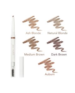 jane iredale PureBrow Shaping Pencil 0,23 g - olovka s češljićem u pet prirodnih nijansi za popunjavanje obrva. Vrh olovke u obliku suze precizno iscrtava, oblikuje i popunjava obrve.