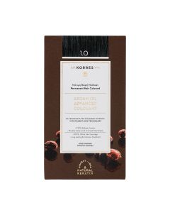 KORRES ARGAN OIL boja za kosu  1.0 - Trajna boja Argan Oil Advanced sadrži arganovo ulje i prirodni keratin koji djeluju na dublje slojeve kose vraćajući hidrataciju.