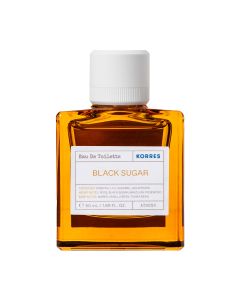 KORRES BLACK SUGAR toaletna vodica 50 ml - zarazno slatko, spaja note slatkog crnog šećera s puderastim mirisom orijentalnog ljiljana, drvenastim cvjetnim mirisom ljubičice.