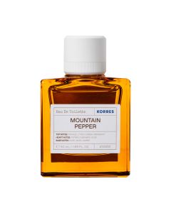 KORRES MOUNTAIN PEPPER toaletna vodica 50 ml - Mirisna nota s vodećim drvenim tonovima, ispunjena  bergamotom, korijanderom, narančom i ružmarinom.