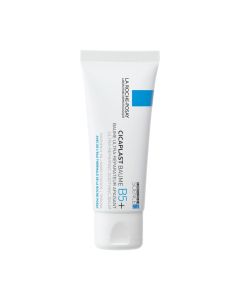 La Roche-Posay Cicaplast Baume B5+ 40 ml - Balzam za bebe, djecu i odrasle koji obnavlja i umiruje nadraženu kožu. Sadrži hranjivi shea maslac i vitamin B5. Bijelo plava tuba proizvoda na bijeloj pozadini.