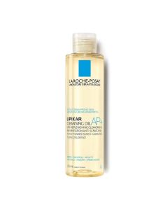 La Roche-Posay LIPIKAR Ulje za kupanje 200 ml - štiti kožu od isušujućeg djelovanja tvrde vode. Vraća koži lipide, potrebne za obnovu zaštitnog sloja kože. Bijelo plava boca na bijeloj pozadini.