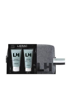 Lierac Muški hidratantni SET - 3 u 1 hidratantni gel za lice i oči 50 ml + 3 u 1 gel za tuširanje 50 ml + neseser.