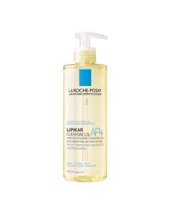 La Roche-Posay LIPIKAR Ulje za kupanje 400 ml - štiti kožu od isušujućeg djelovanja tvrde vode. Vraća koži lipide, potrebne za obnovu zaštitnog sloja kože. Bijelo plava boca s pumpicom na bijeloj pozadini.