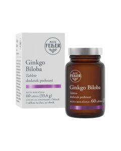 M.E.V. Feller® Ginkgo Biloba 60 tableta (33,4 g) dodatak prehrani koji pomaže održavanju normalne kognitivne funkcije, koncentraciji te moždanim stanicama